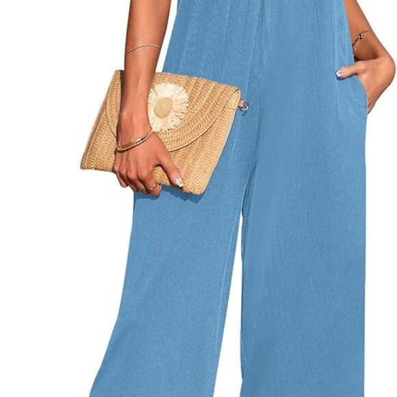 SUMMER!! Chic Blue Spaghetti Strap Romper - Picture 2 of 10